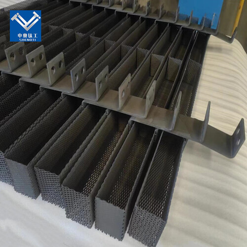 Titanium anode for chlorine generation in brine electrolysis field